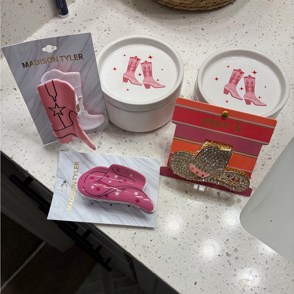 Madison Tyler Pink Boot Earrings